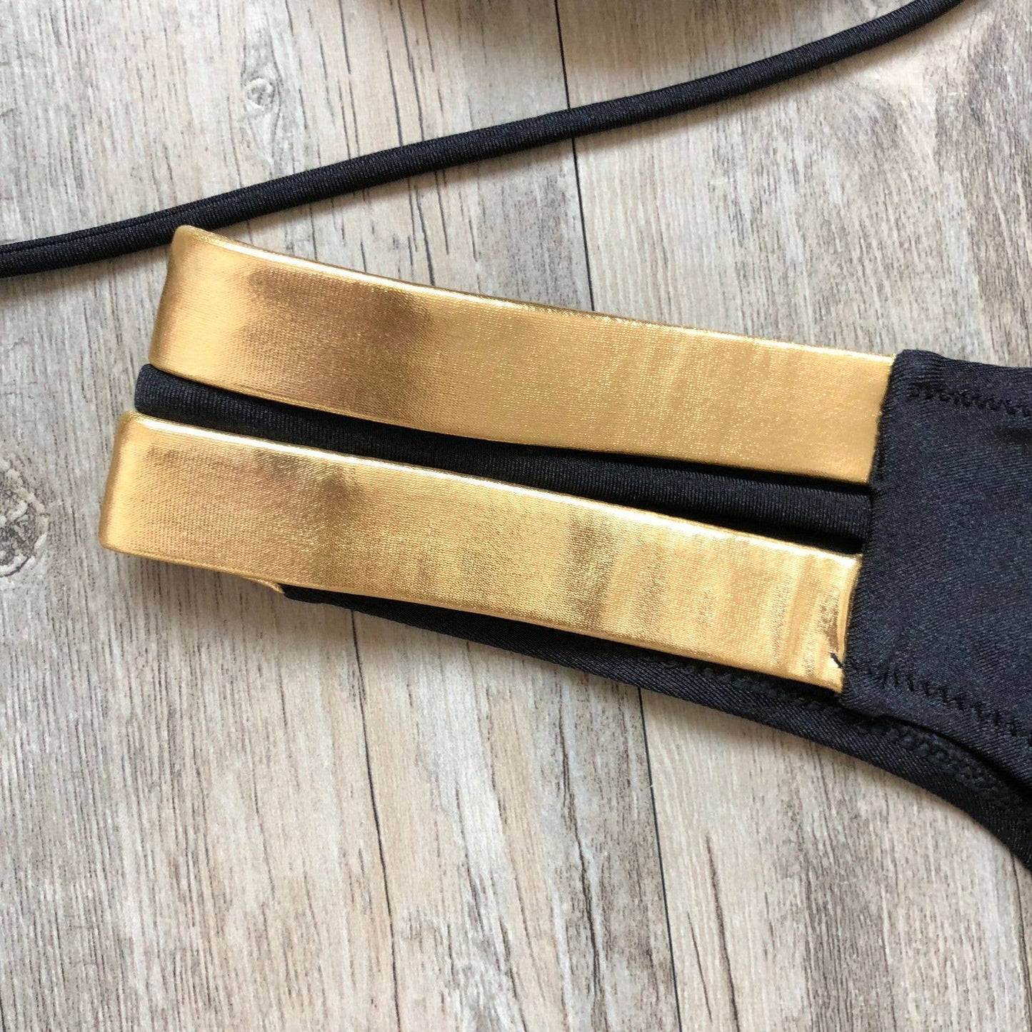 Metallic Accent Bikini Swimsuit