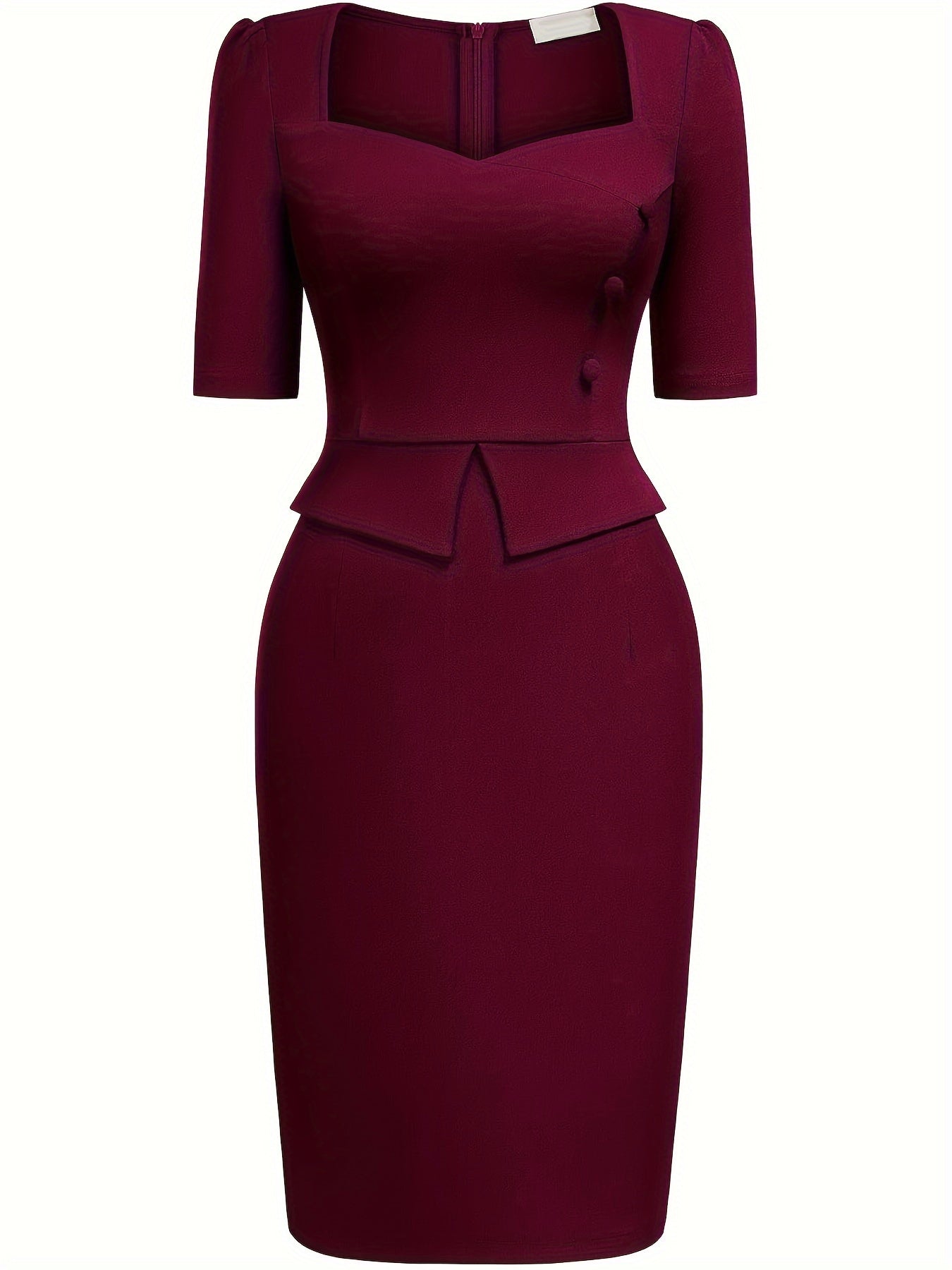 Sweetheart Neckline Peplum Dress