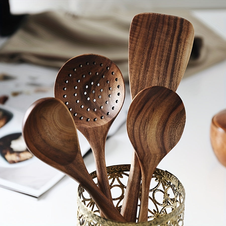 Natural Teakwood Kitchen Utensil Set