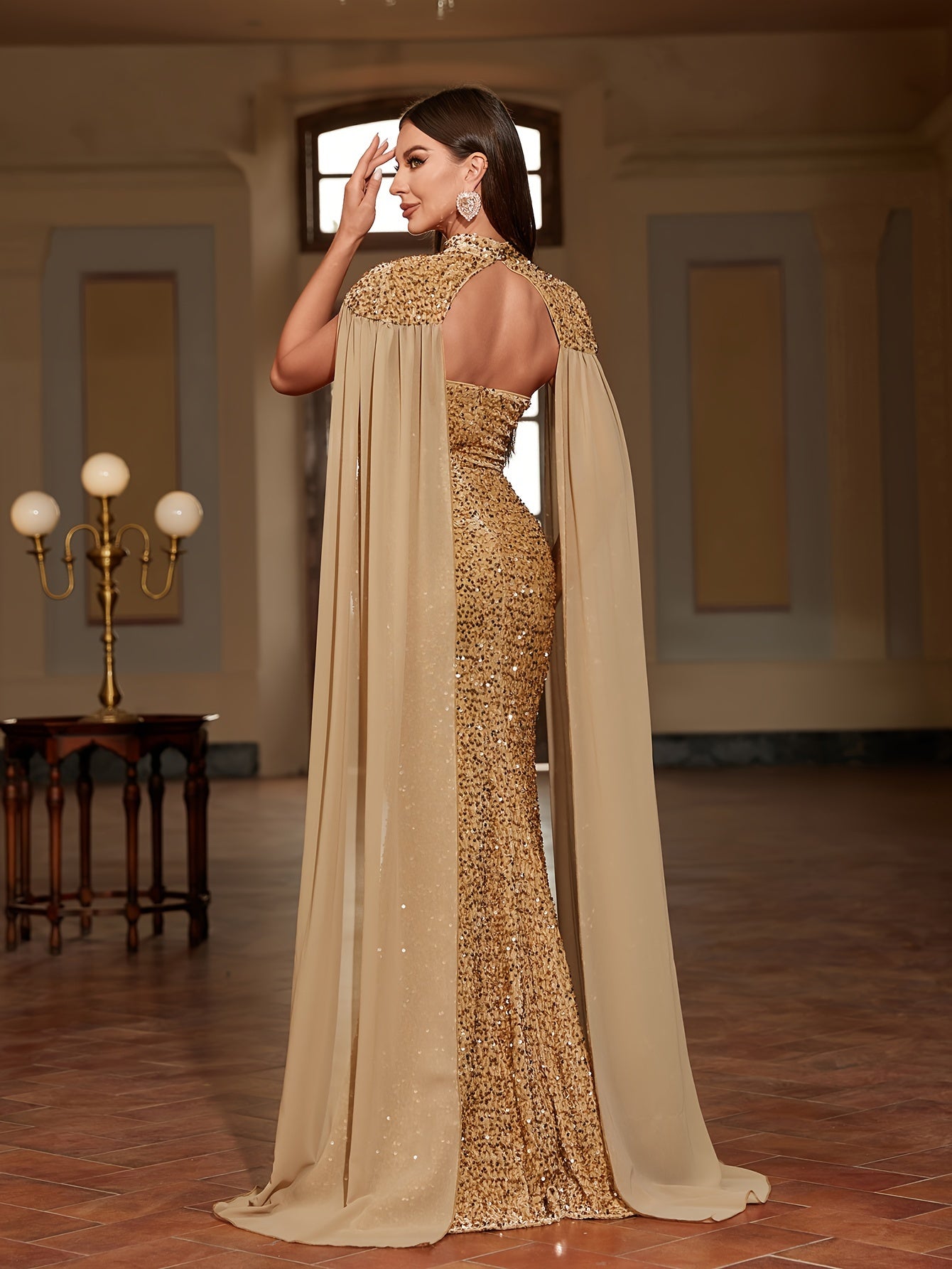 Golden Goddess Formal Evening Gown