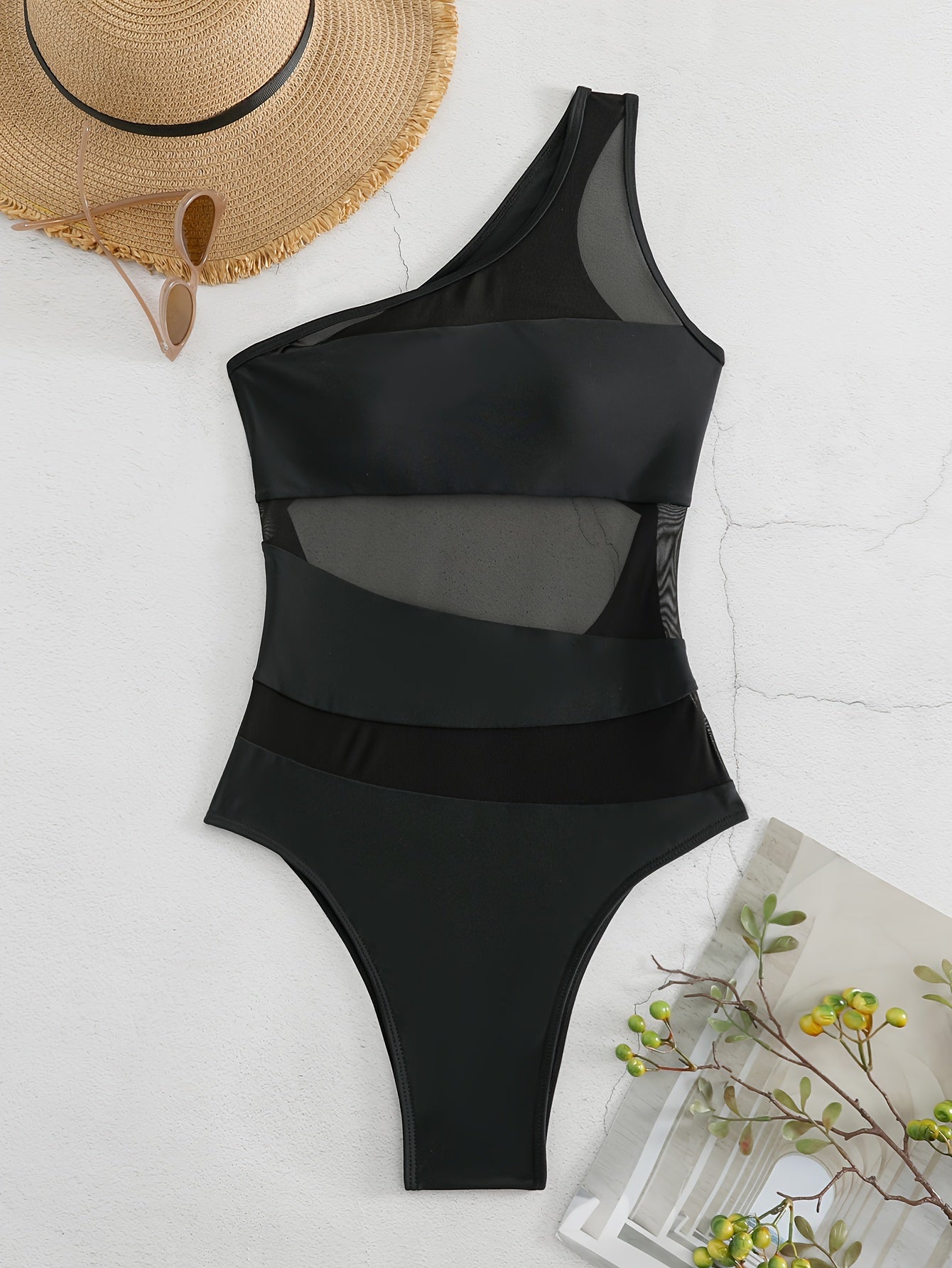 Mesh Optical Illusion One Piece Swimsuit