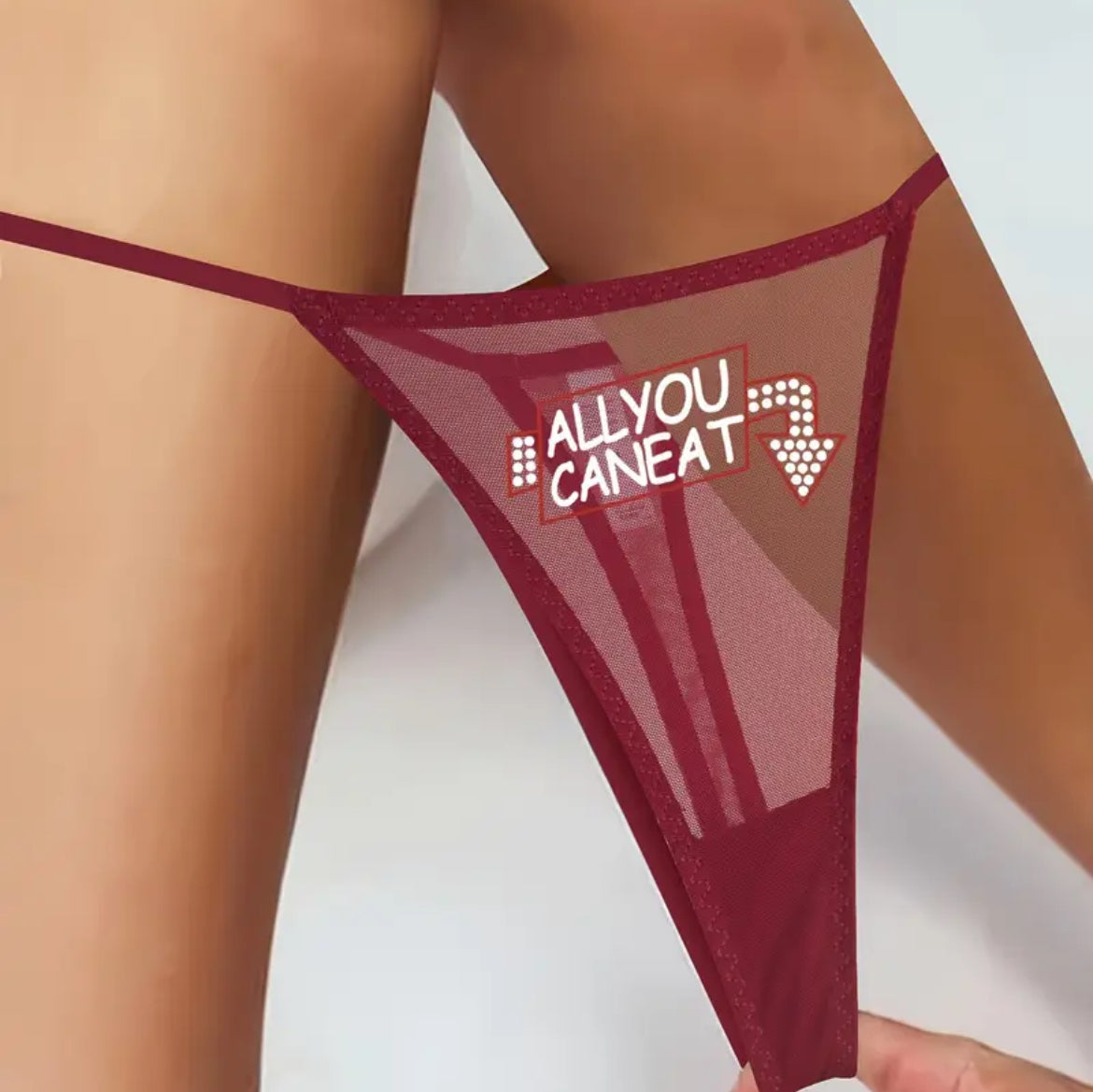 Sexy String Thongs with All You Can Eat Message