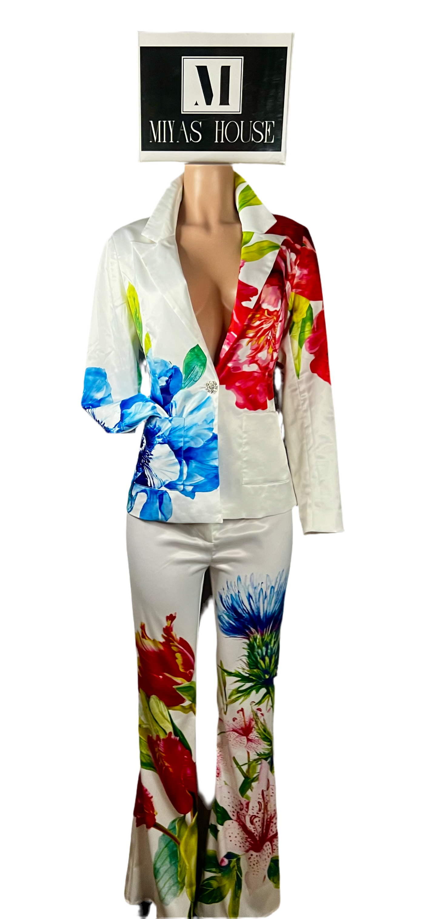 SALE! Stunning Satin Floral Pantsuit