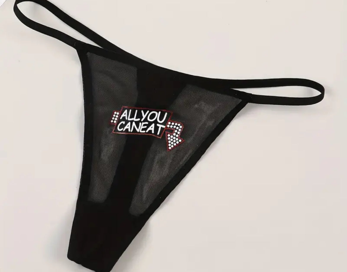 Sexy String Thongs with All You Can Eat Message