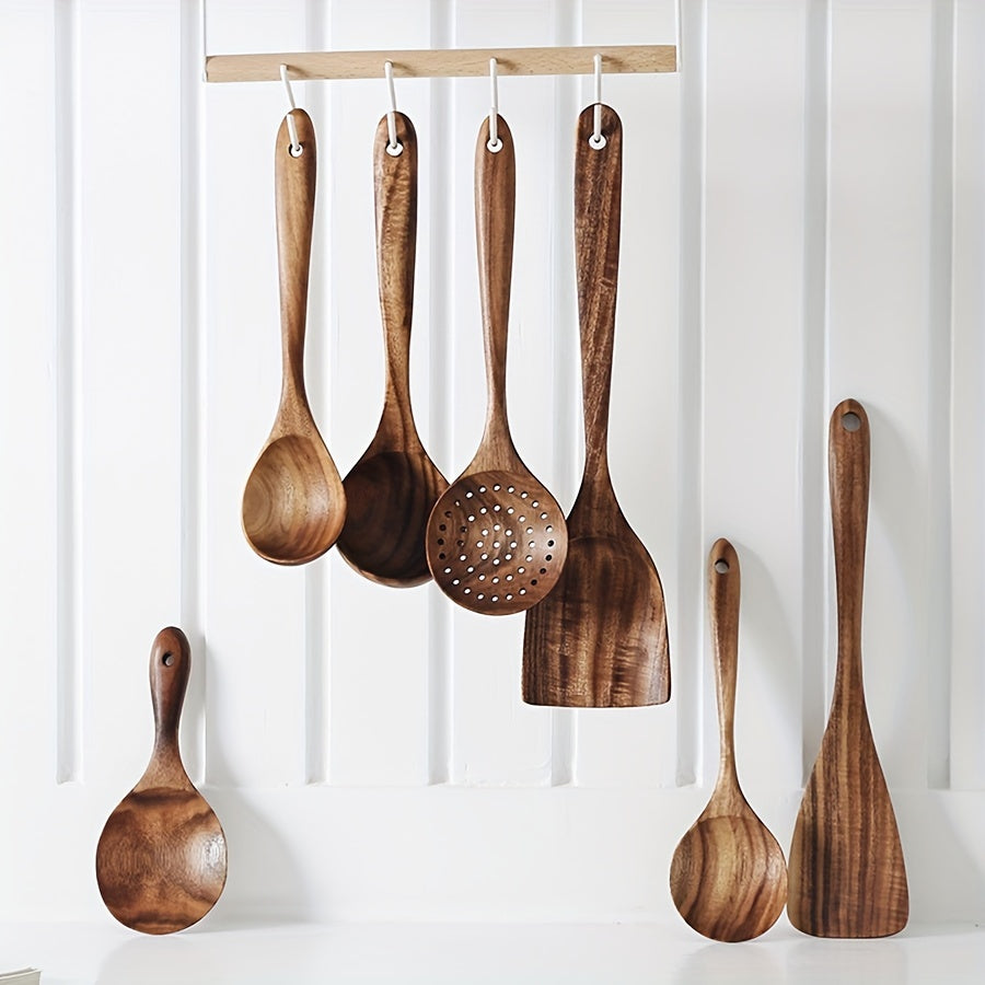 Natural Teakwood Kitchen Utensil Set