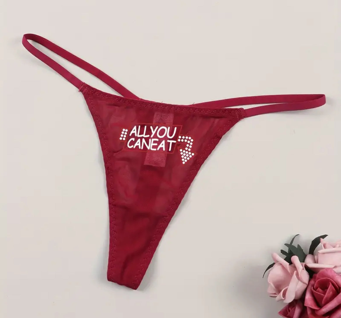 Sexy String Thongs with All You Can Eat Message