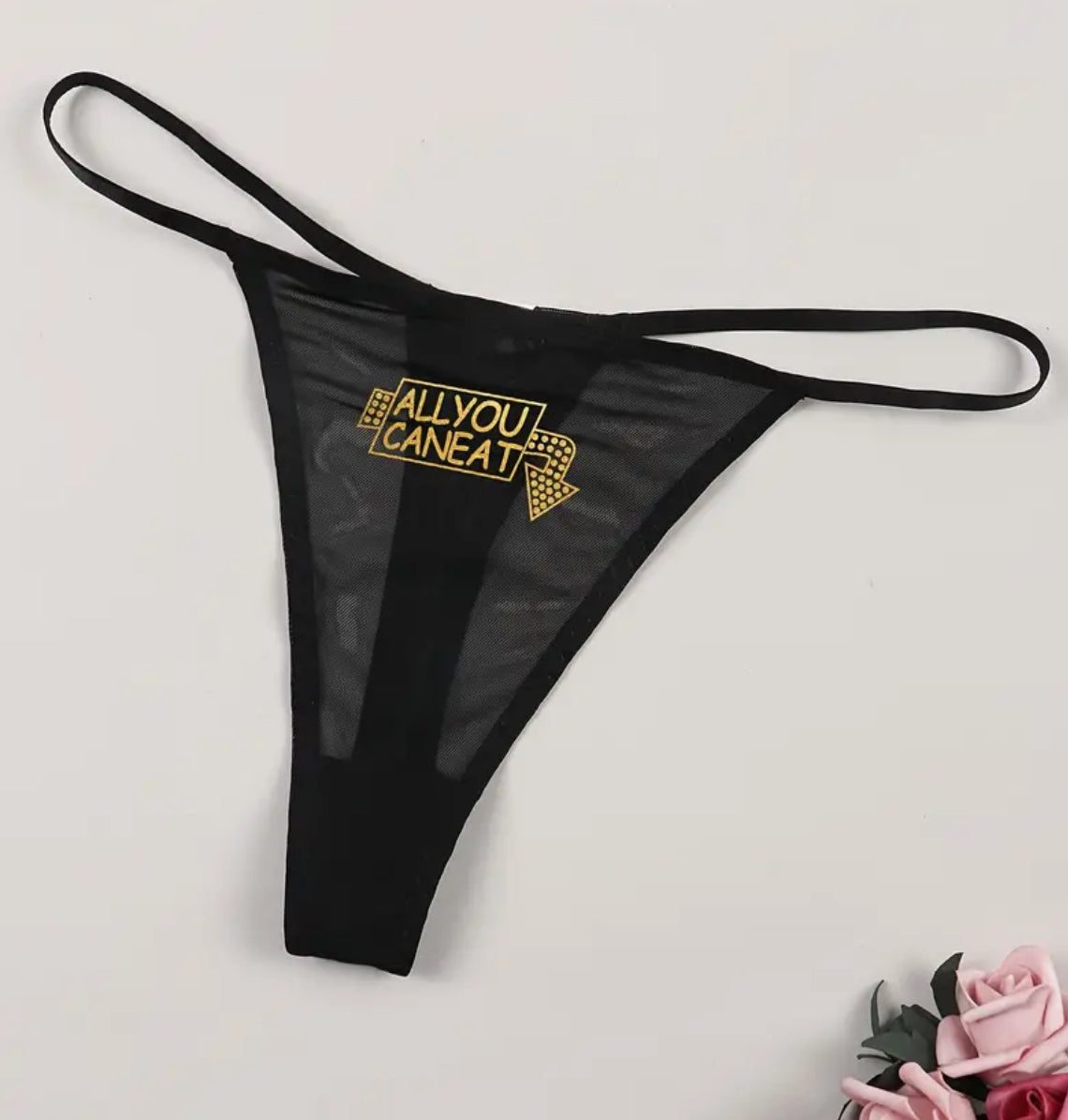 Sexy String Thongs with All You Can Eat Message