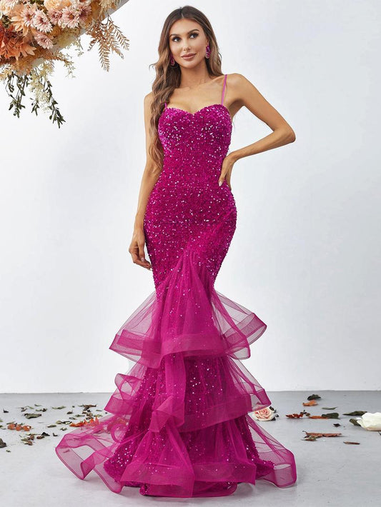 Royal Mermaid Sequined Formal Dress