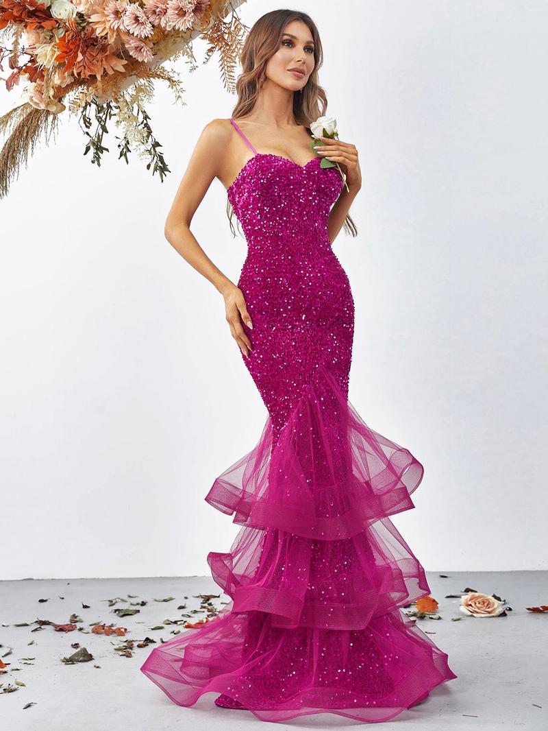 Royal Mermaid Sequined Formal Dress