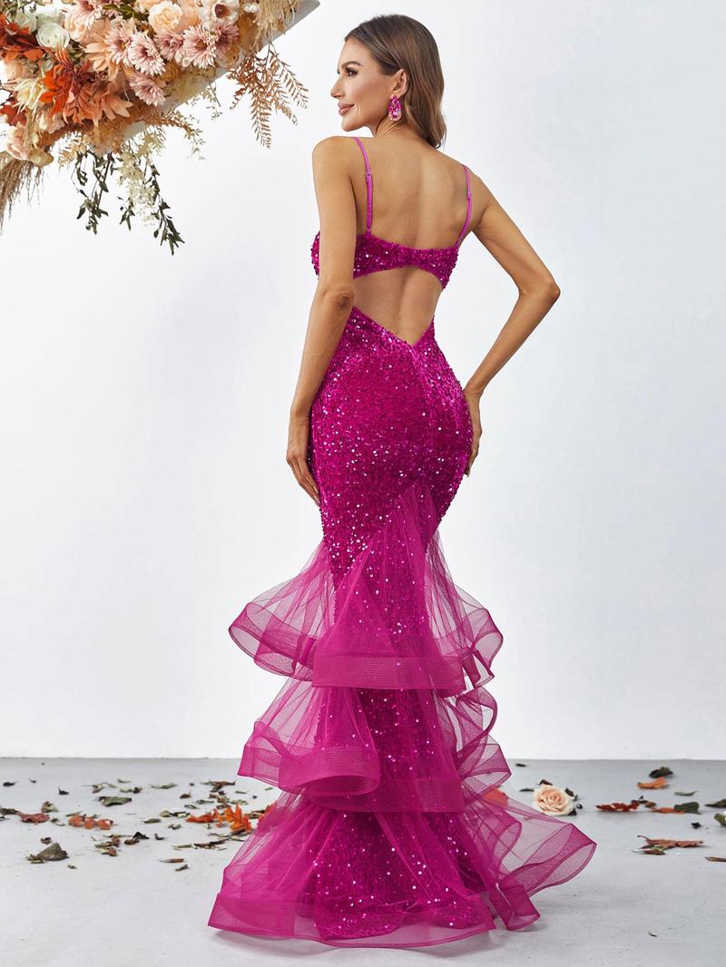 Royal Mermaid Sequined Formal Dress