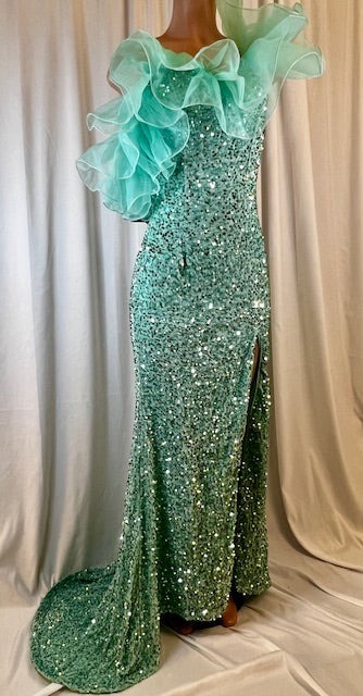 Wintermint Long Formal Sequined Dress