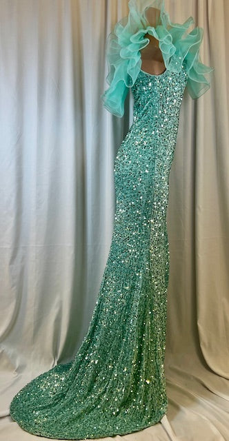 Wintermint Long Formal Sequined Dress