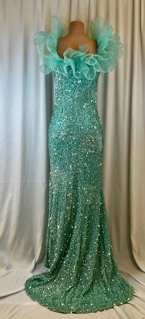 Wintermint Long Formal Sequined Dress