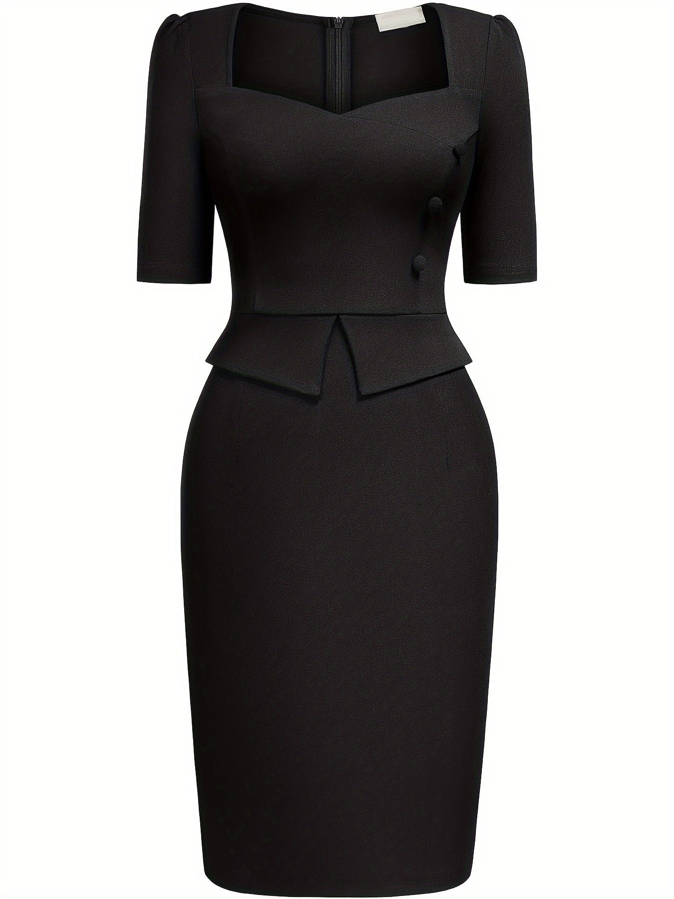 Sweetheart Neckline Peplum Dress